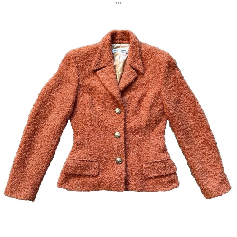 Dolce & Gabbana Orange Textured Blazer